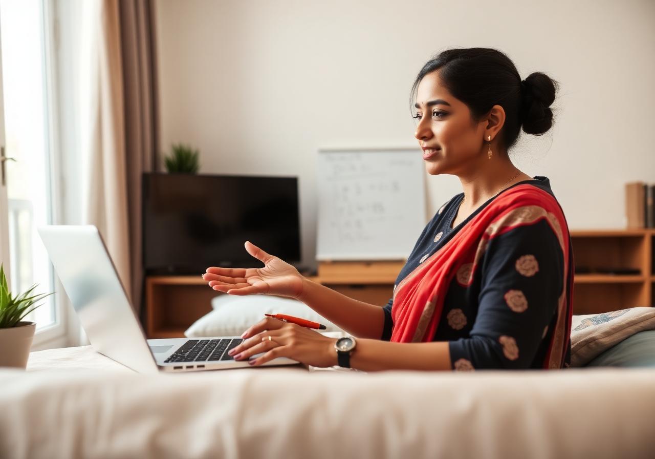 Teacher teaching online
